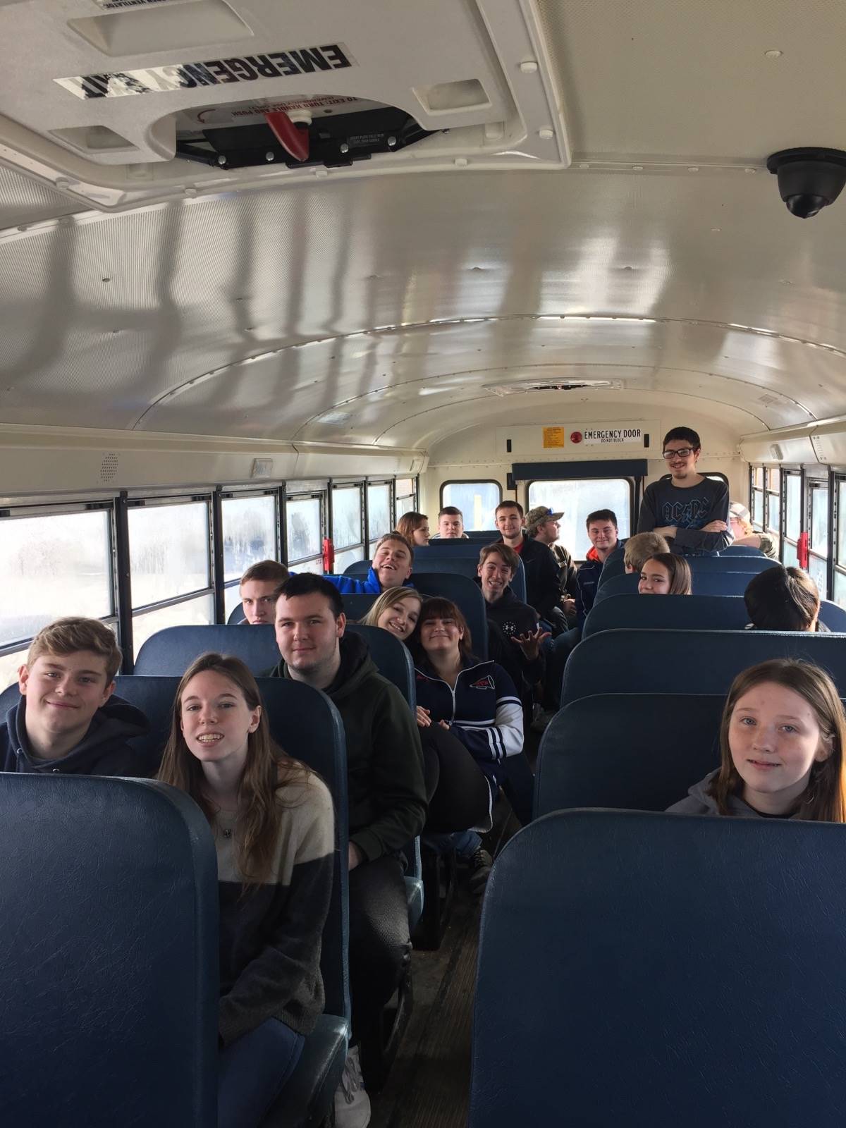 students on bus