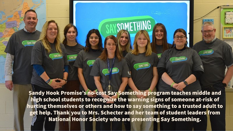 Group of students promoting the Say Something program
