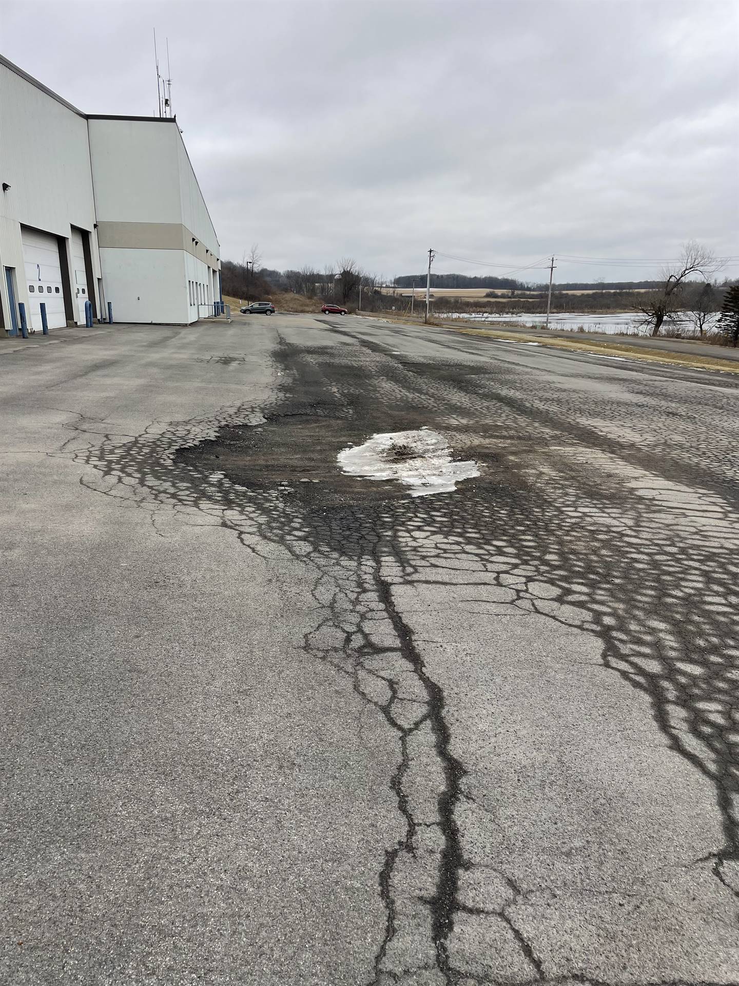 Bus garage parking lot