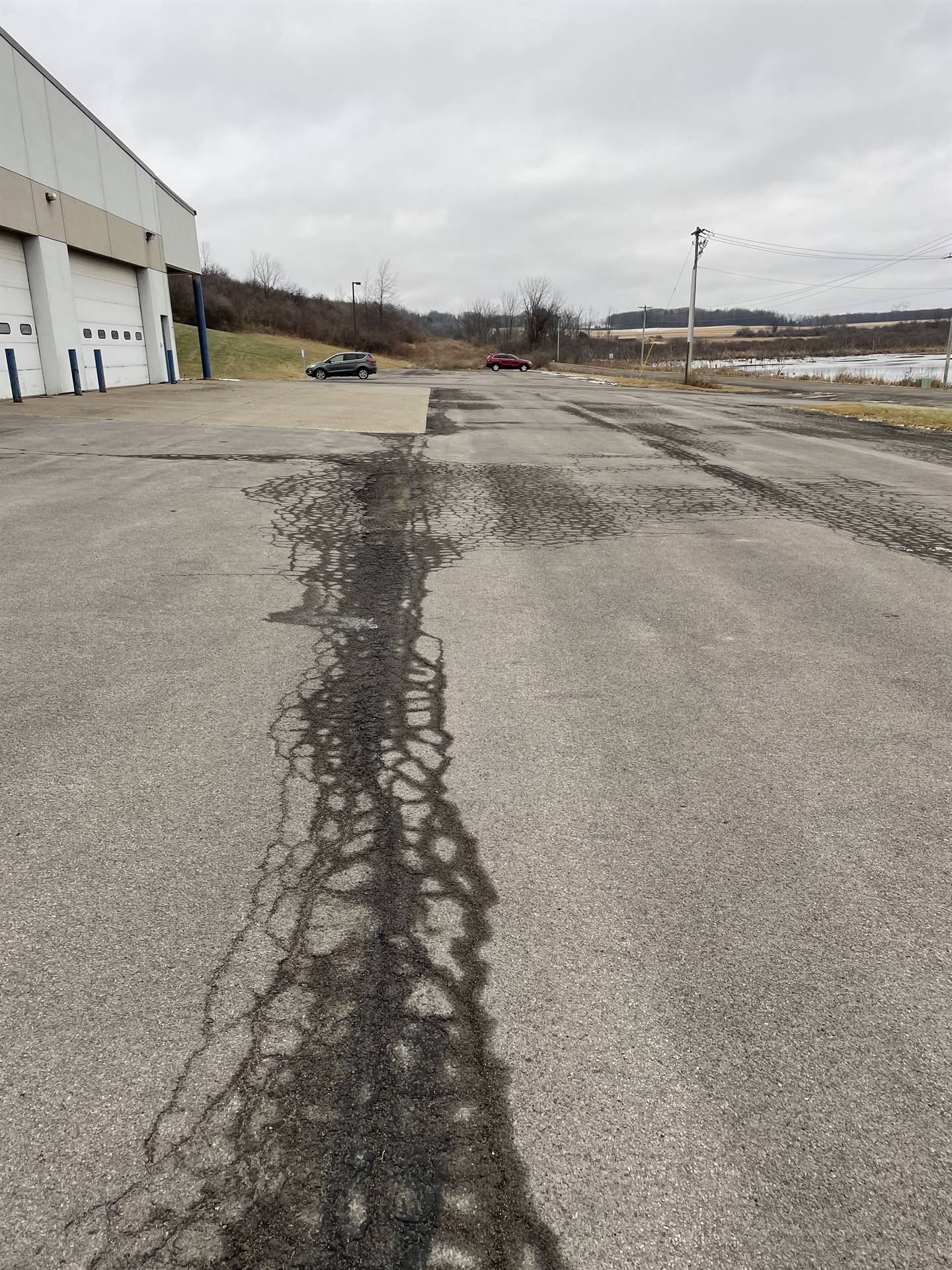 Bus garage parking lot