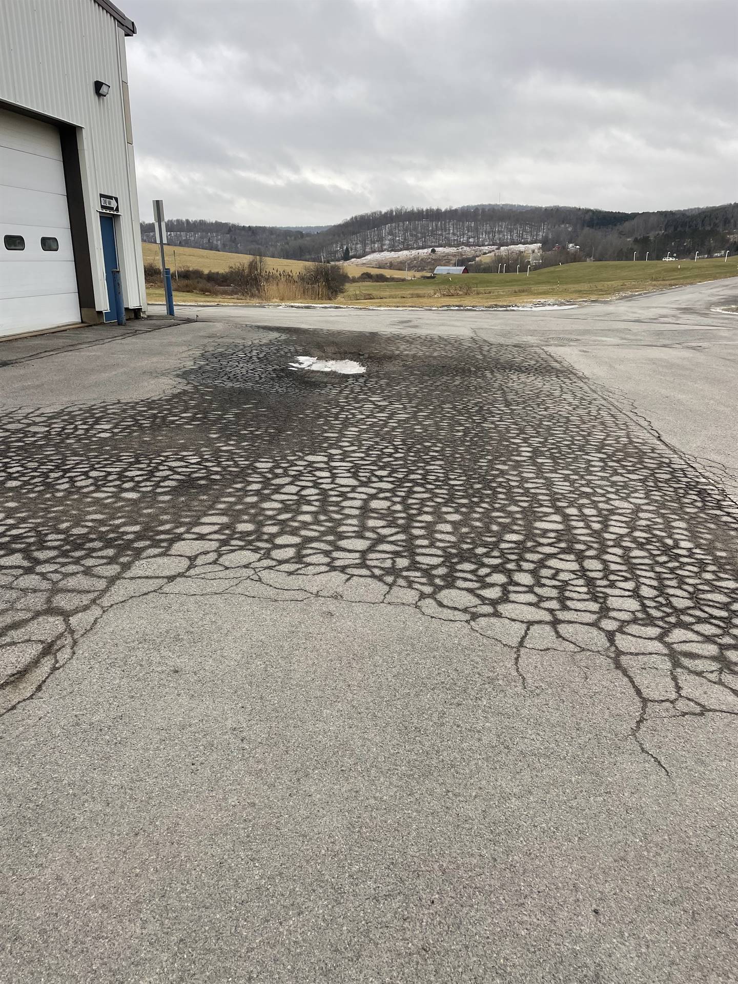 Bus garage parking lot